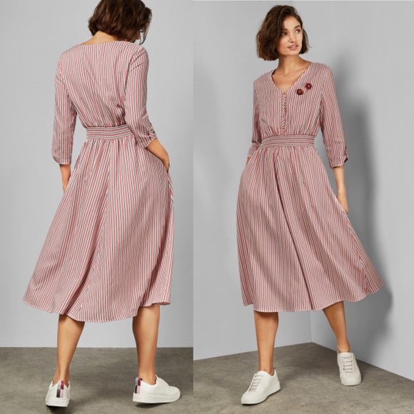 ted baker pink and white dress